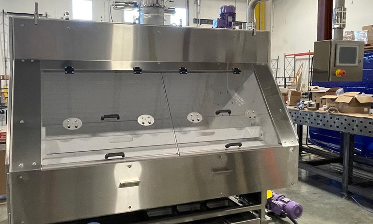 Front Belt Food Coater with_Doors_On