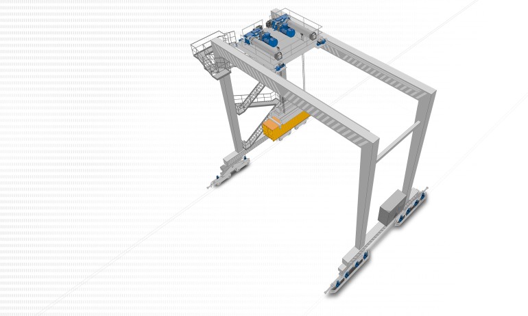 NORD gear units on a cargo gantry crane