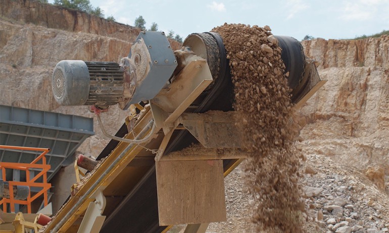 NORD MAXXDRIVE industrial gear unit used in a quarry application