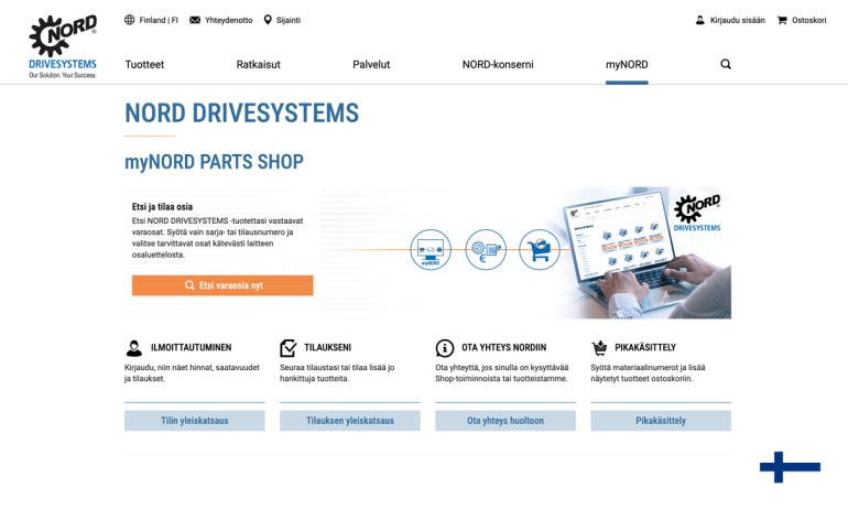 NORD DRIVESYSTEMS Spare Parts Shop Dashboard